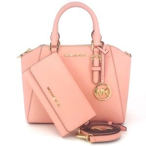 2PCS Michael Kors Ciara Medium Satchel Wallet Set